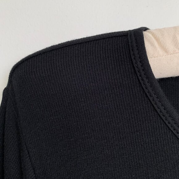 GAP luxe long modal fine ribbed short sleeve crewneck t-shirt black XL - Picture 6 of 9